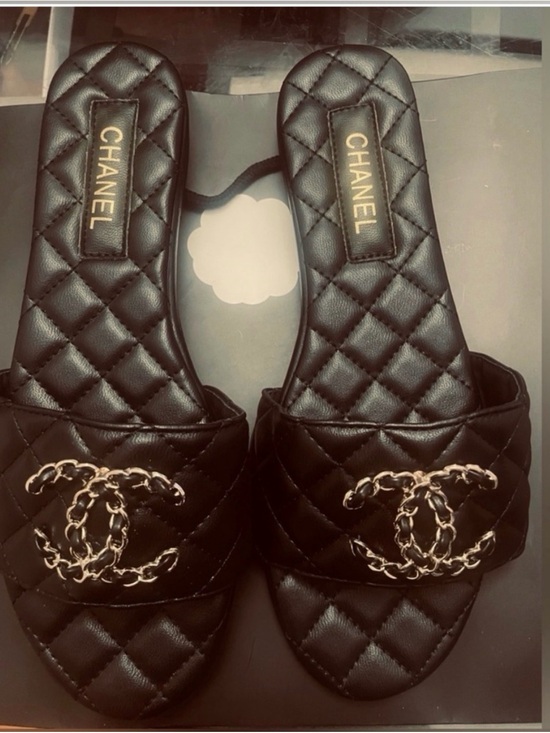 CHANEL Shoes - 🔥 Chanel WHITE  or BLACK Quilted  Sandals with Iconic chain CC size 42 11
